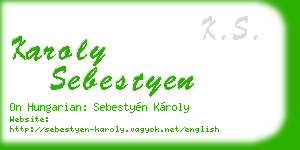 karoly sebestyen business card