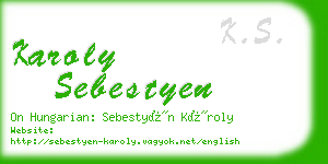 karoly sebestyen business card